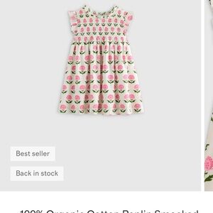 Quince Pink and Green Floral Kids Dress